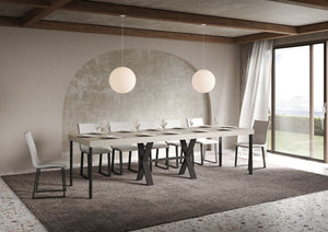 Consolle Allungabile 90-300x40x77 cm Xenia Premium Cashmere Telaio Antracite