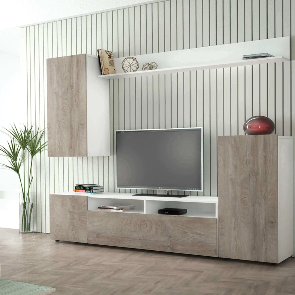 Parete Attrezzata per Soggiorno in Legno Composito cm 210x36 5x170 - WALLACE