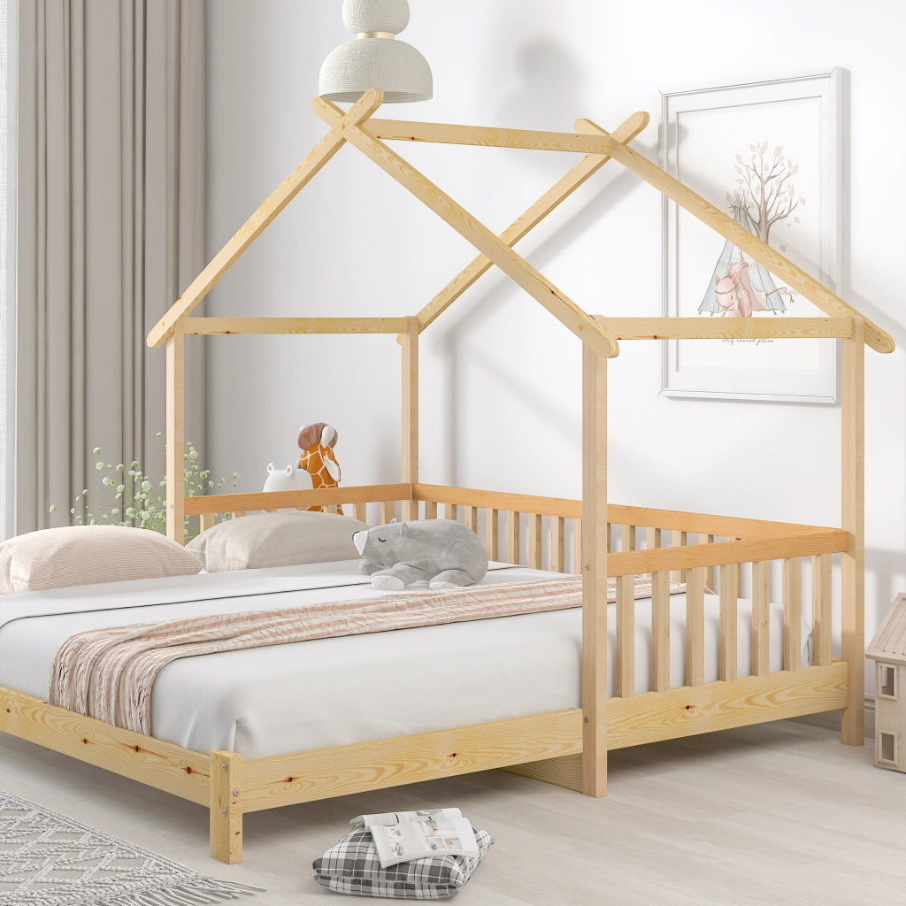 Letto a casa espandibile legno massello 200x180 cm