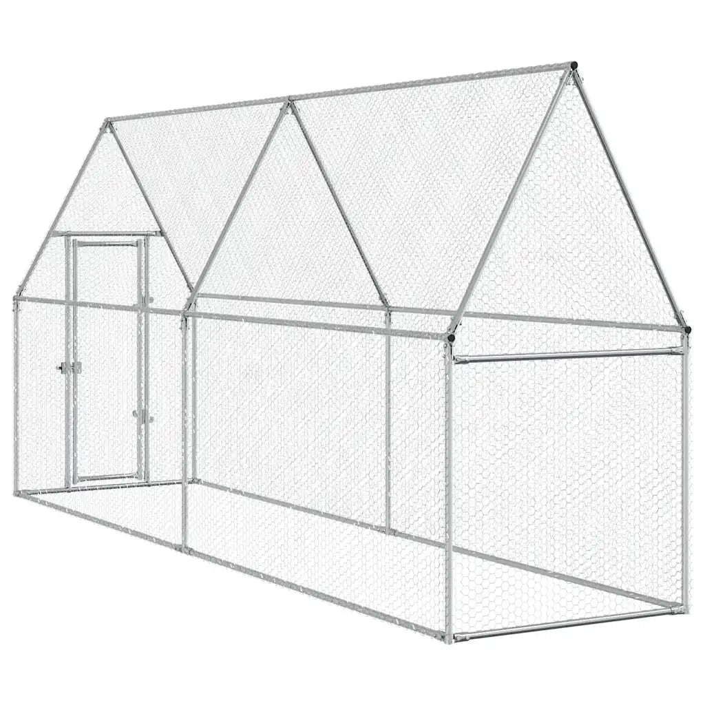 vidaXL Gabbia per Polli Argento 100x100x190 cm in Acciaio Zincato