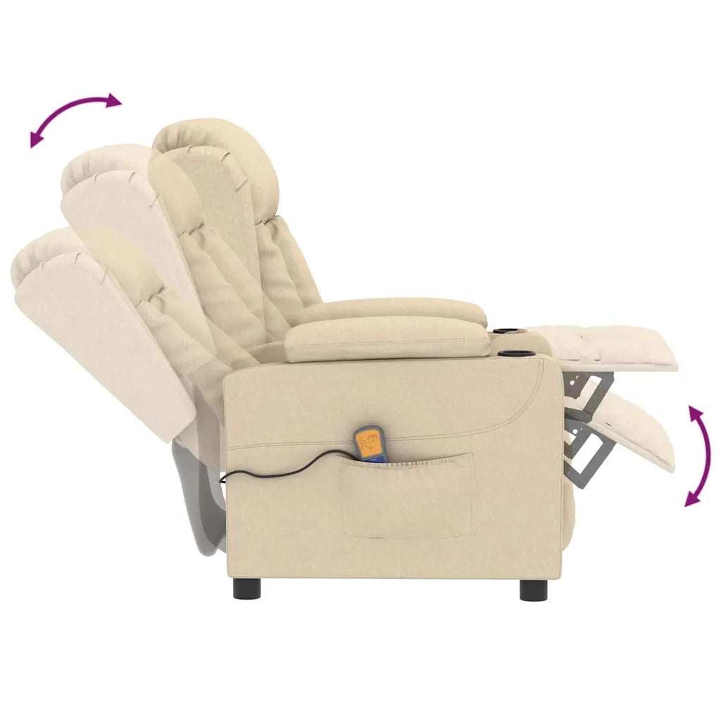 Divano Sedia-Poltrona Massaggiante Crema in Tessuto 372530