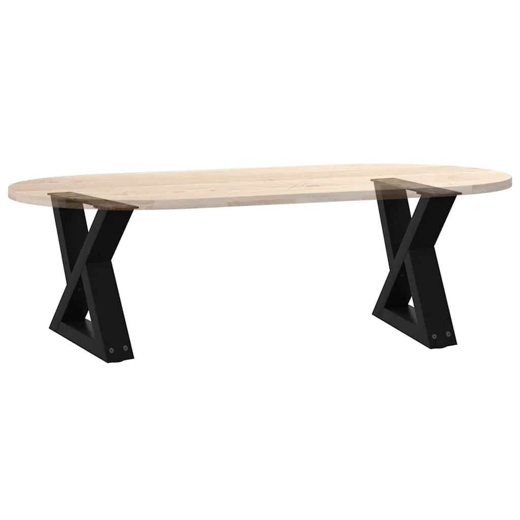 Set di 2 gambe per tavolino da caffè dal design moderno 40 x 30 cm con piedini livellanti in acciaio nero 02_0056966
