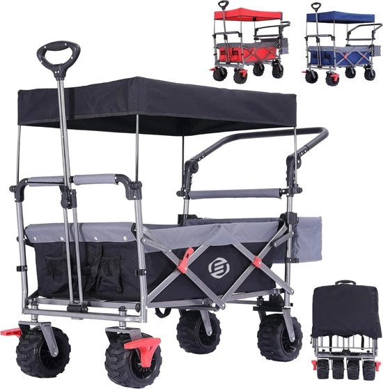 Carrello Bolder - Carrello Opnebbio - Carrello a Ruote Girevoli - Carrello con Multipli Livelli - Carrello per Spiaggia