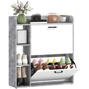 Scarpiera con Cassetti ¨C Zephmum ¨C Grigio 83x24x90.5 cm