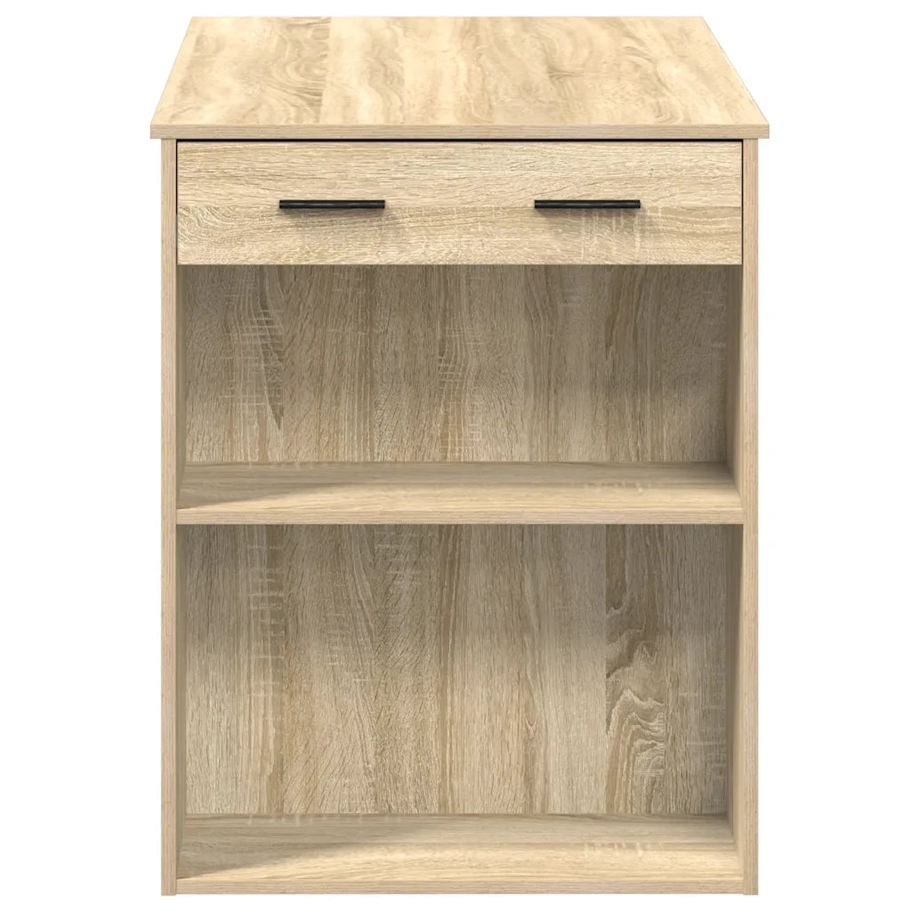 Scrivania con Cassetto Ripiano Rovere Sonoma Legno Multistrato