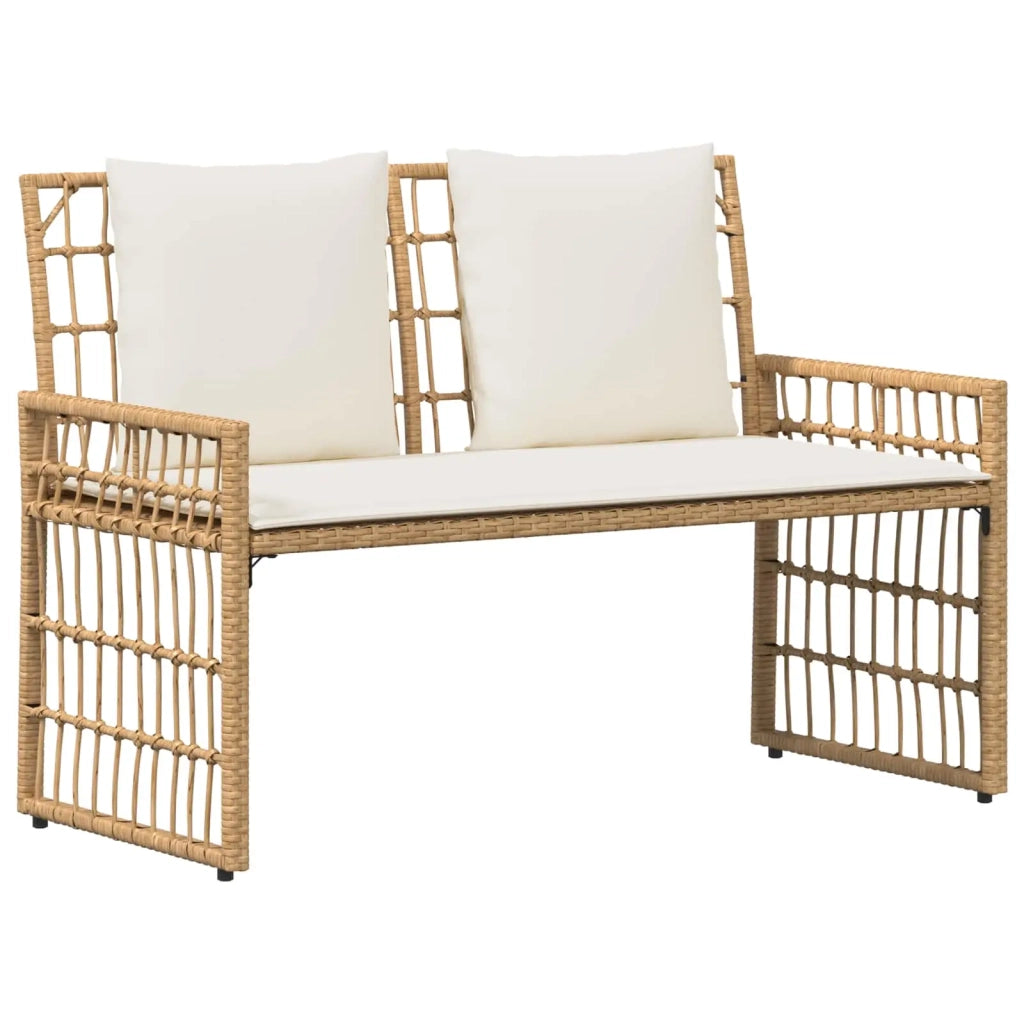Set di Mobili da Esterno 4 pcs Naturale e Bianco Crema