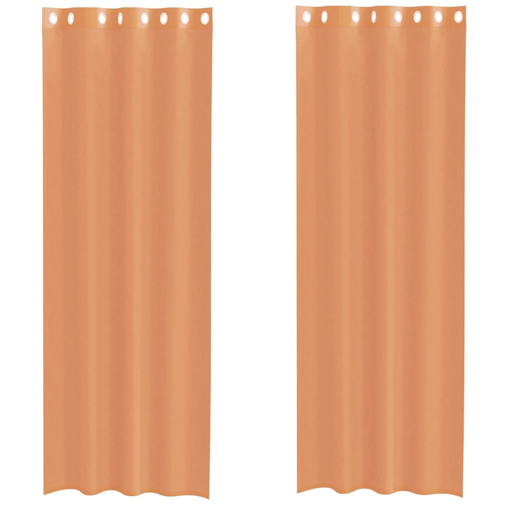 vidaXL Tende in Voile con Occhielli 2 pz Terracotta