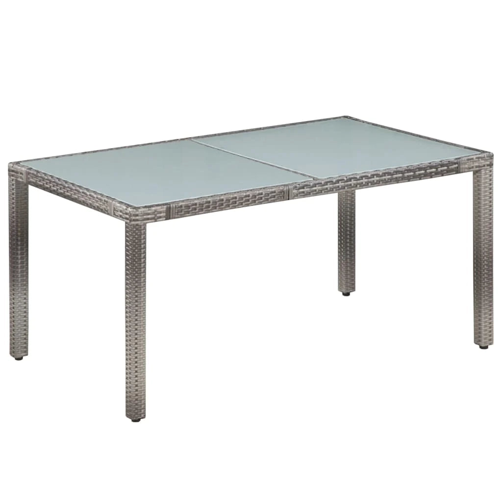 Set da pranzo da giardino 7 pezzi e cuscini in resina intrecciata grigia 02_0014819