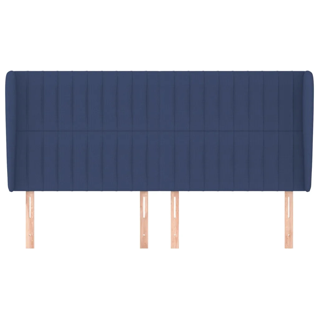 Testiera ad Orecchio-Testata con Orecchie Blu 163x23x118/128 cm in Tessuto 667244