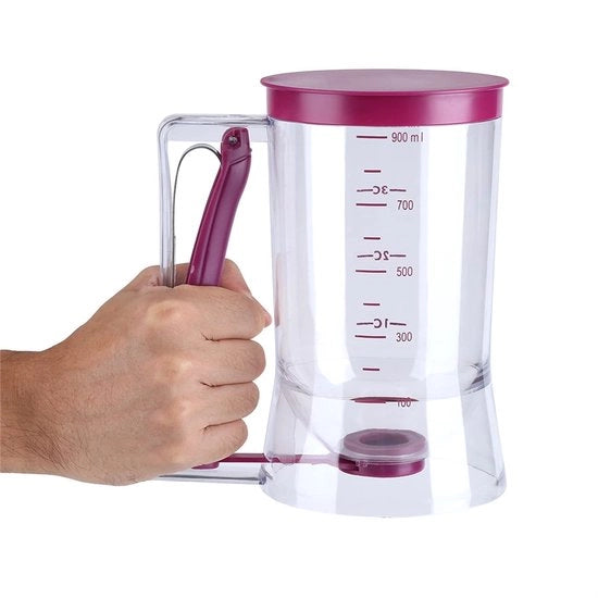 Dispensatore di impasto per pasticceria - Materiale in plastica sicuro per alimenti - Cassetta trasparente - Marcature di calibrazione - Precisione nell'uscita - Attrezzatura per pasticceria - Quantità di impasto perfetta - Dispensatore di impasto