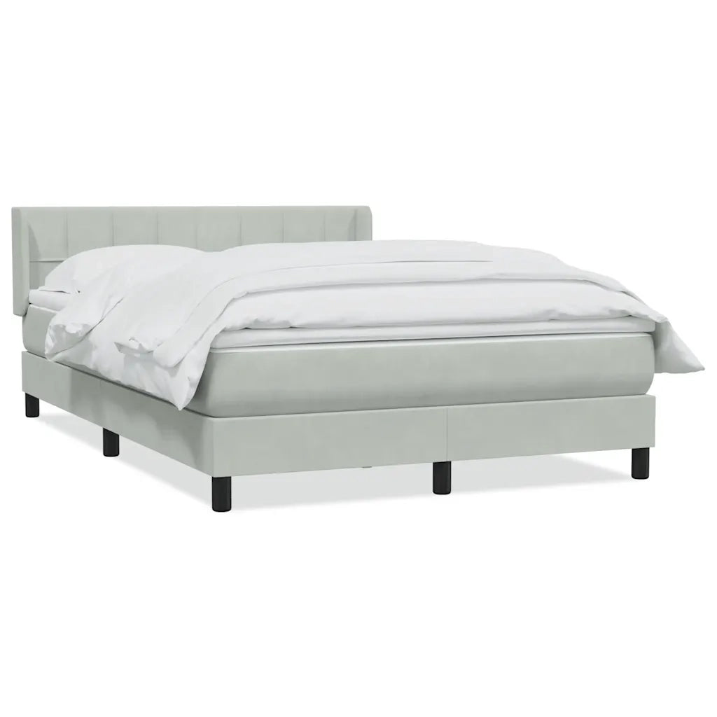 vidaXL Giroletto a Molle con Materasso Grigio Chiaro 160x210cm Velluto