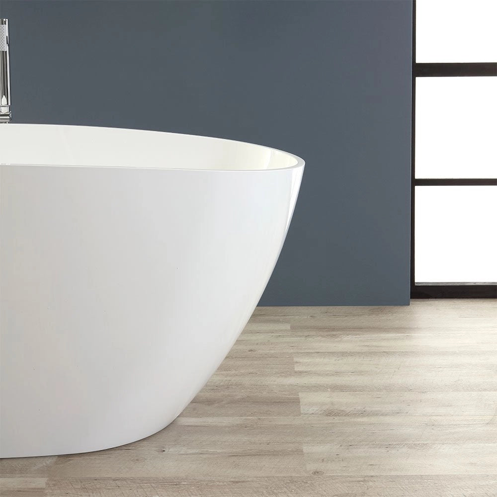 Vasca da bagno moderna freestandig in marmo resina a barca bianca 157cm Badok Moray