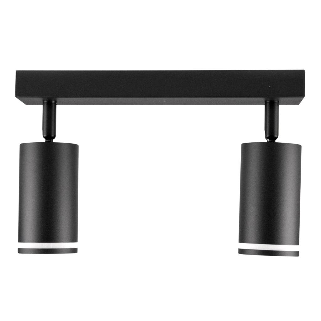 Lampada parete/soffitto 2xGU10 nera alluminio PARIS Polux