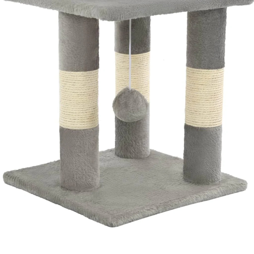 Tiragraffi albero per gatti cuccia per gatti peluche in sisal 65 cm grigio 3702123