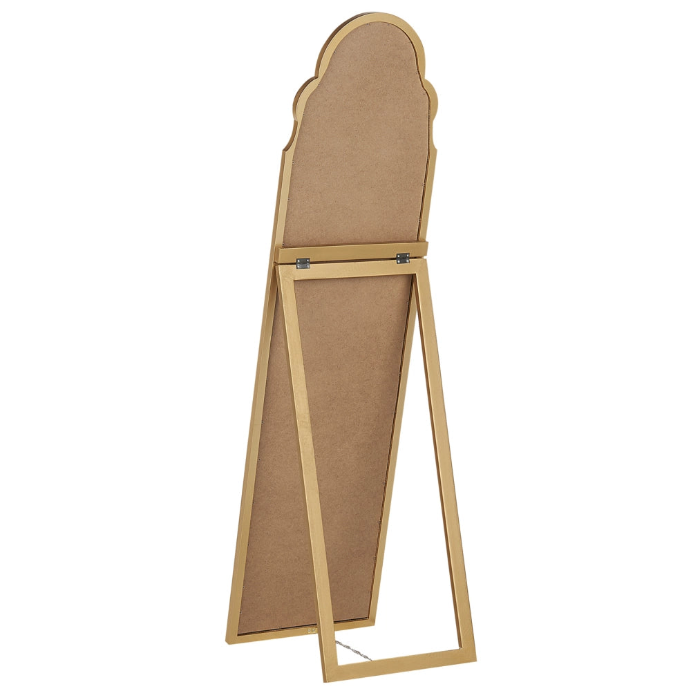 Specchio da terra in vetro MDF oro 40 x 150 cm con supporto cornice decorativa design moderno