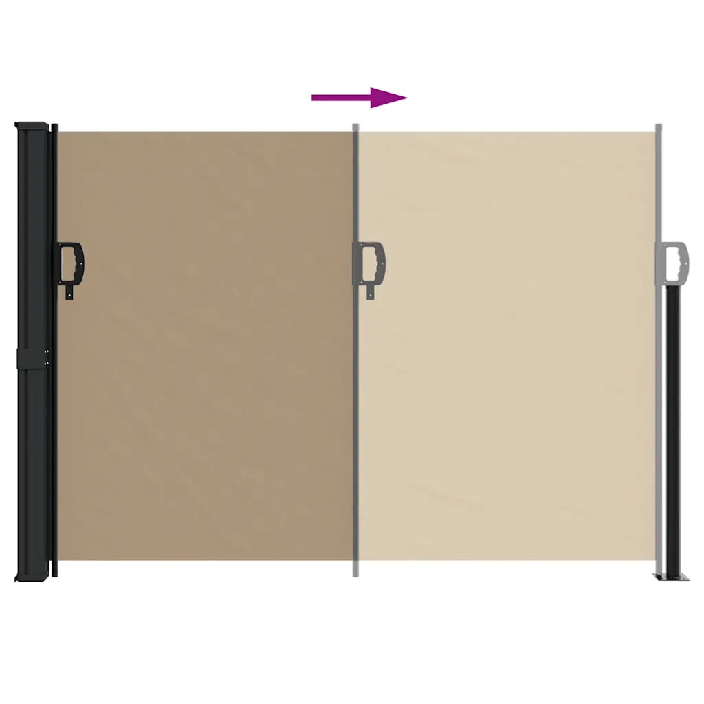 Tenda da Sole Laterale Retrattile Tortora 140x500 cm 4004424