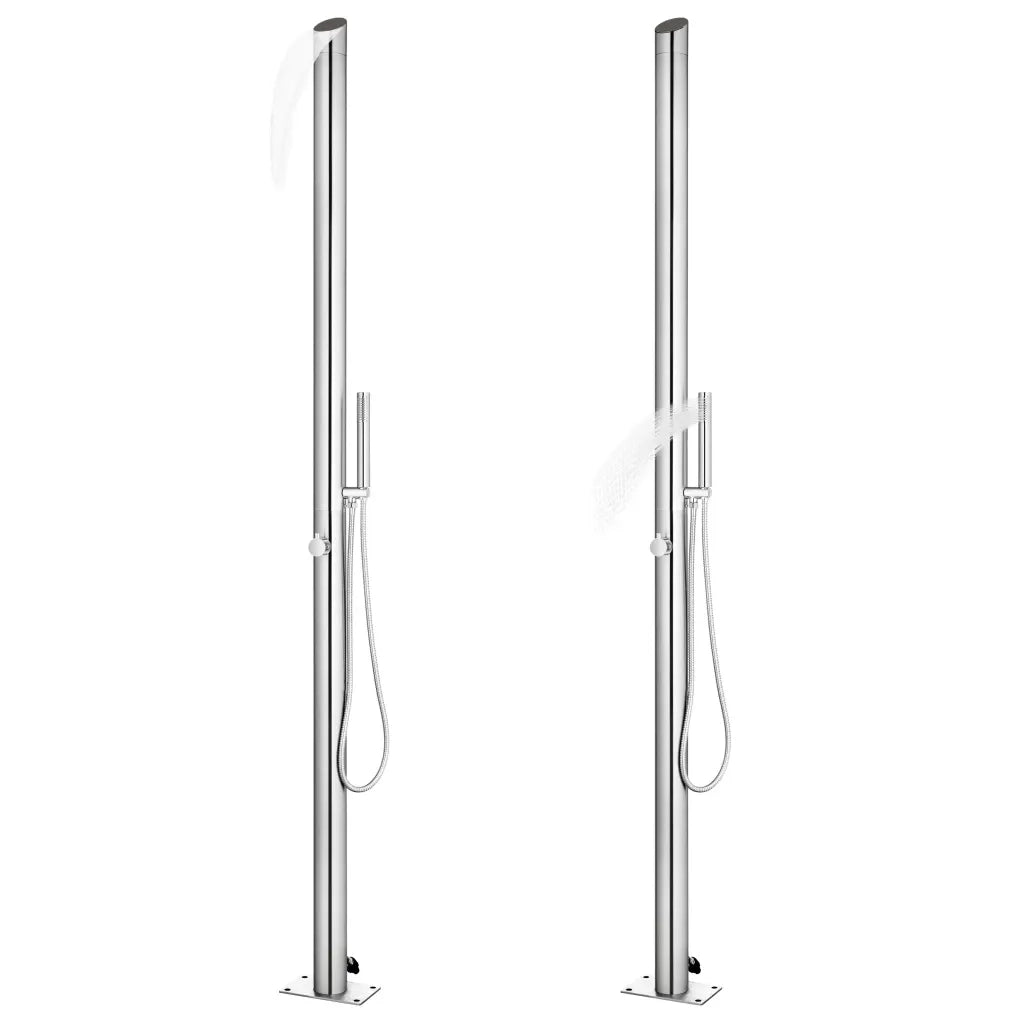 Doccia da Giardino con Base Marrone 225 cm in Acciaio Inox cod mxl 53847