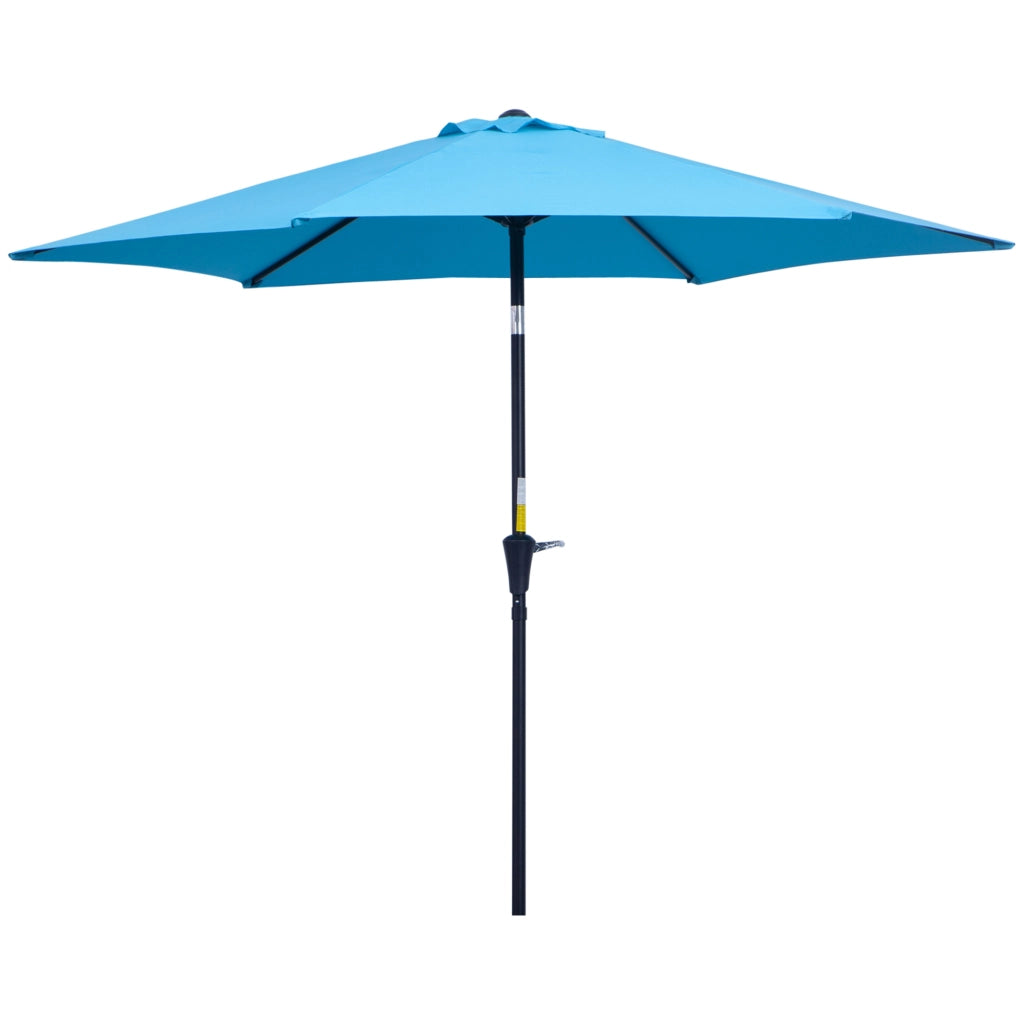 Ombrellone da Giardino ¨C zephmum ¨C Azzurro, Aluminio, ?260x235 cm