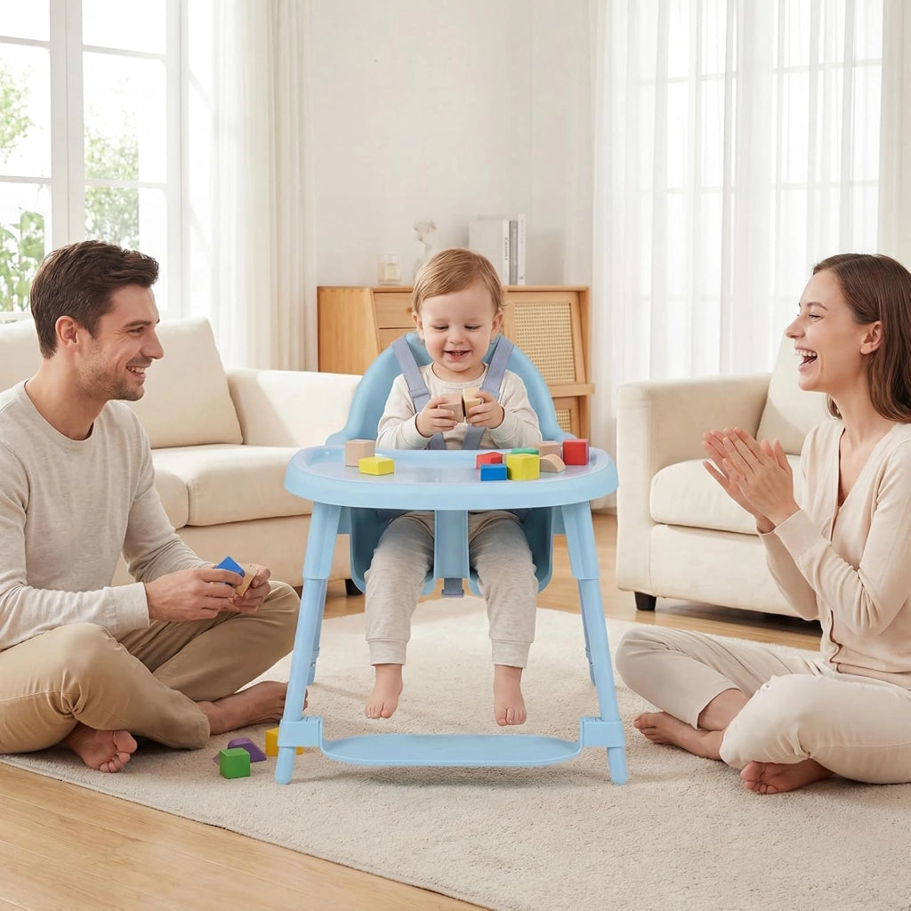 4 in 1 Seggiolone per Bambini, Vassoio Doppio Rimovibile | Cintura di Sicurezza a 5 Punti, Poggiapiedi Reversibile, per Bambini 6-36 Mesi