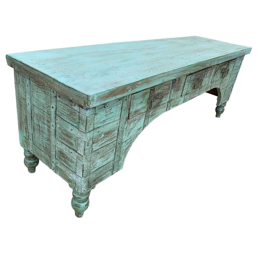 Mobile basso artigianale in legno 165-175x45x57h cm