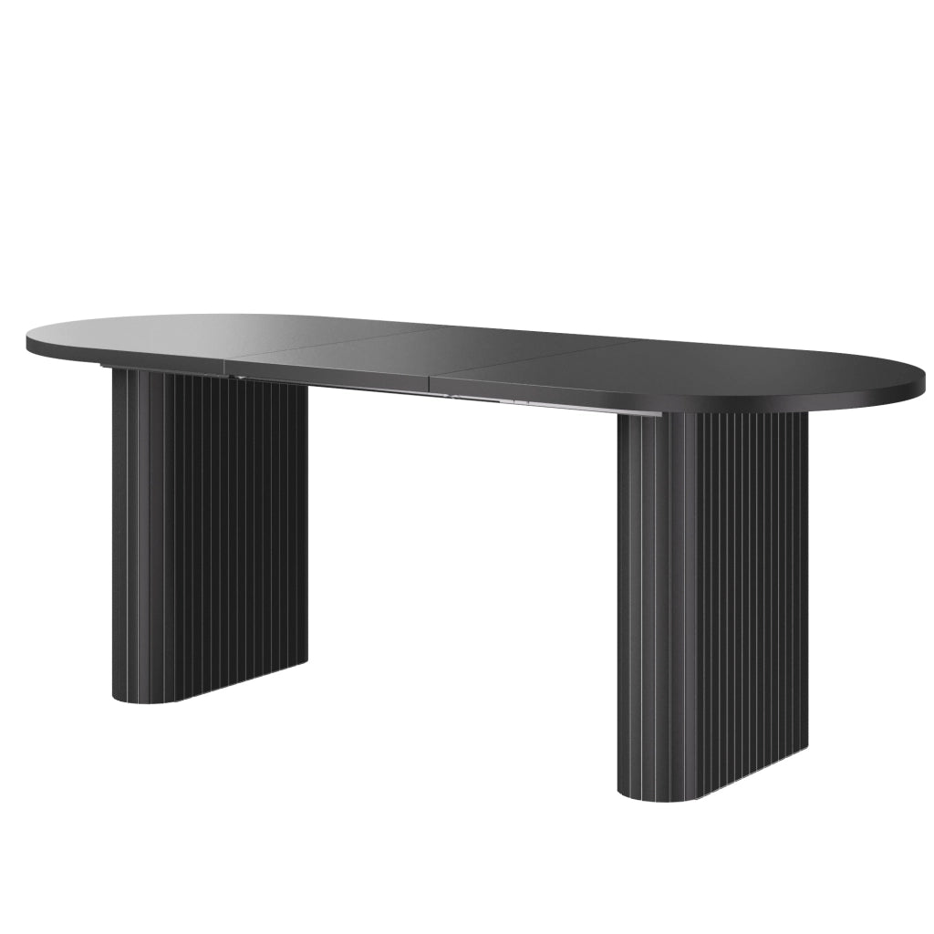 Tavolo da pranzo allungabile con piano regolabile; in MDF e metallo; nero; 120 × 80 × 75;5 cm