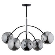 Plafoniera moderna nero/argento sfere fumé 5xE14 ARINI Alfa