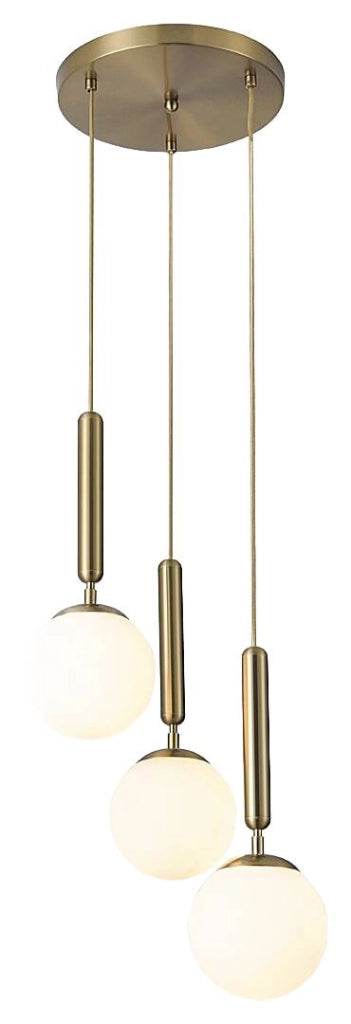Lampadario Rabalux Divina 3 luci E14 oro/bianco Ø37