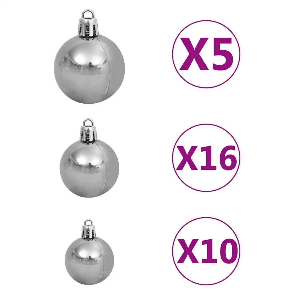 Albero Natale Incernierato con 300 LED e Palline 300 cm 3210178