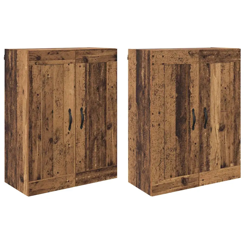 Mobile a muro 2 pcs Legno vecchio 69,5 x 34 x 90 cm 3415558