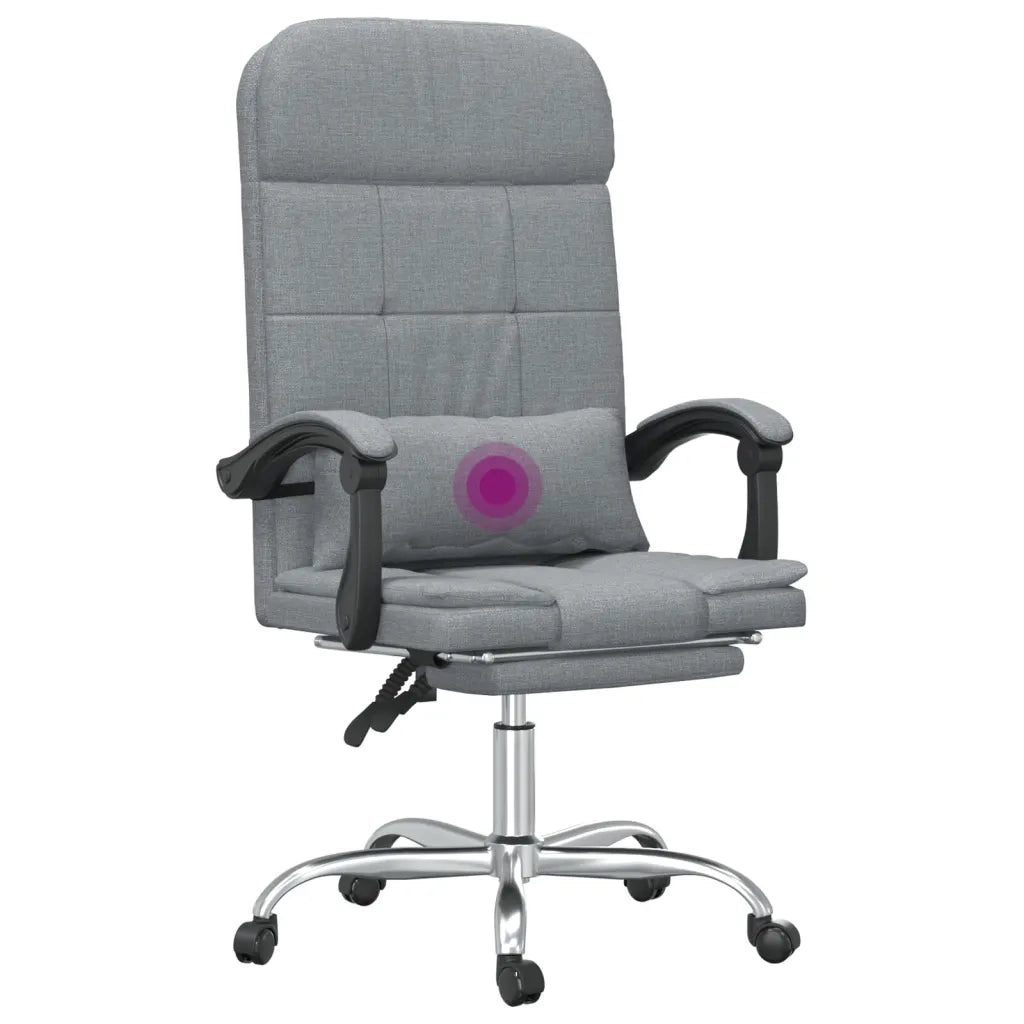 Sedia da Ufficio Massaggio Reclinabile Grigio chiaro in Tessuto cod mxl 20427