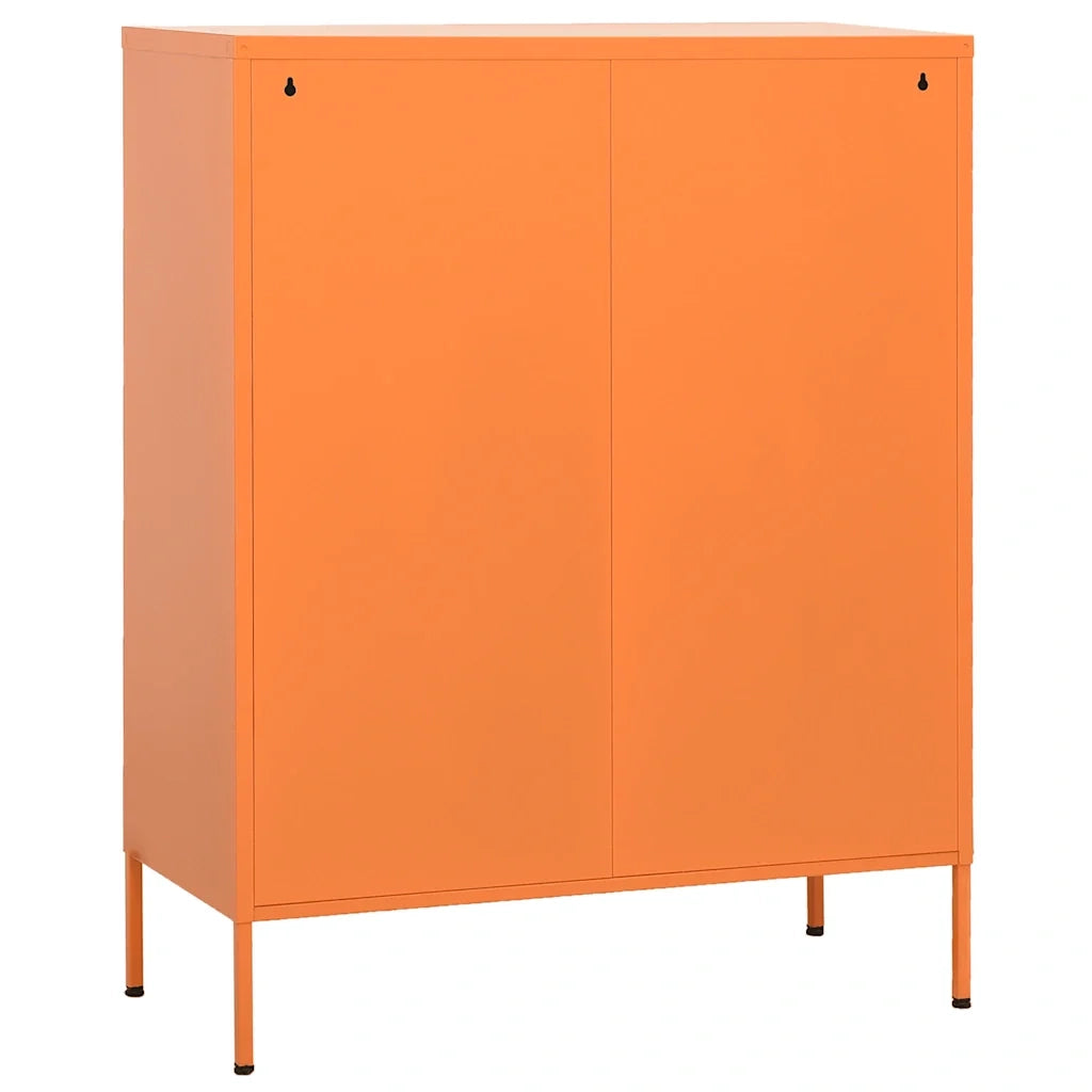 Mobile contenitore pratico 80 x 35 x 101,5 cm con ripiani regolabili design contemporaneo in acciaio arancione 02_0046856