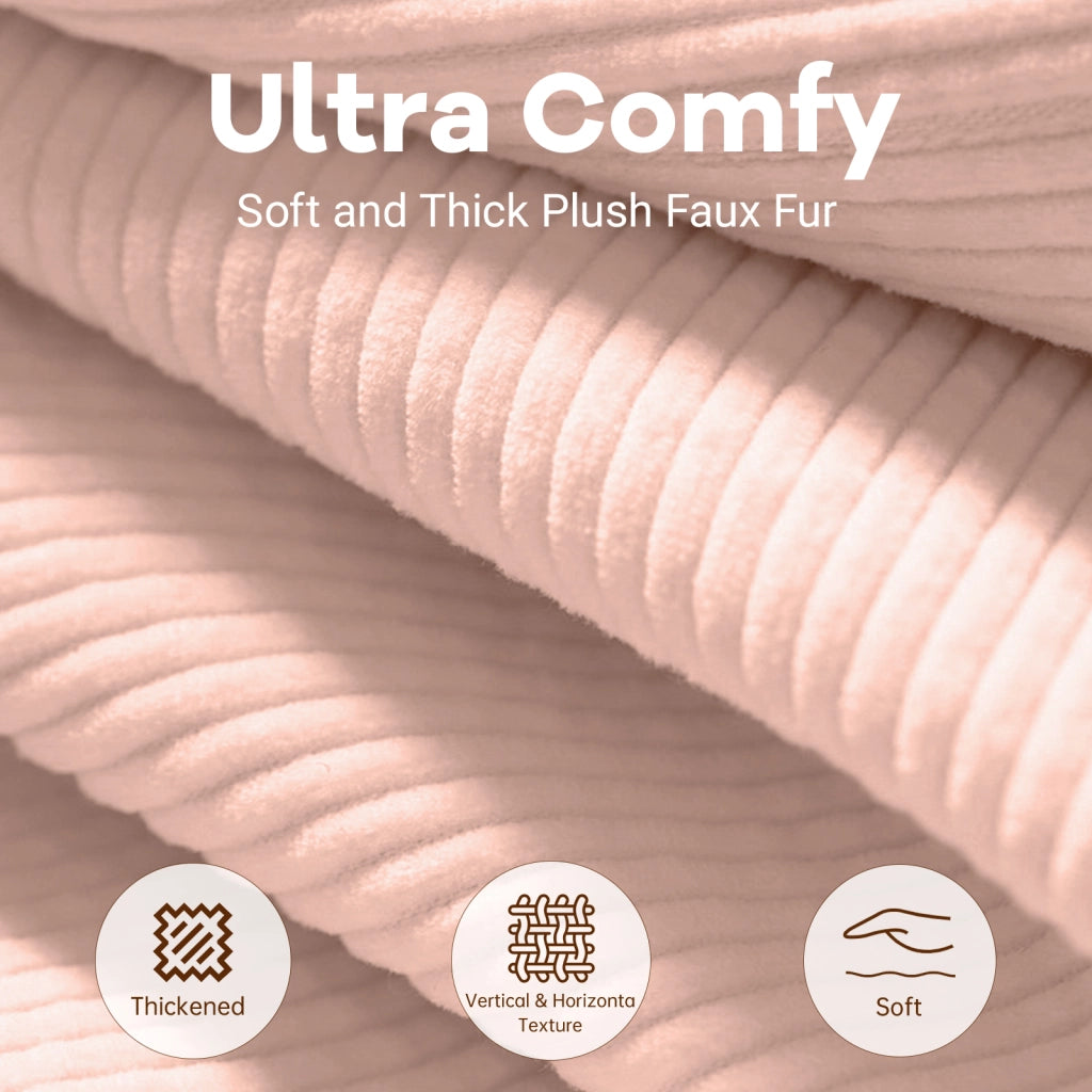 Poltrona con pouf Supporto ergonomico a 5 zone in Flannelette Rosa