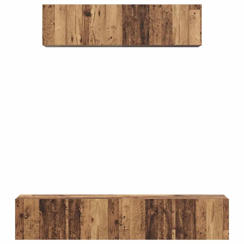 Set mobile TV 4 pz-Set di 4 Credenza per TV Legno vecchio Legno multistrato 823968