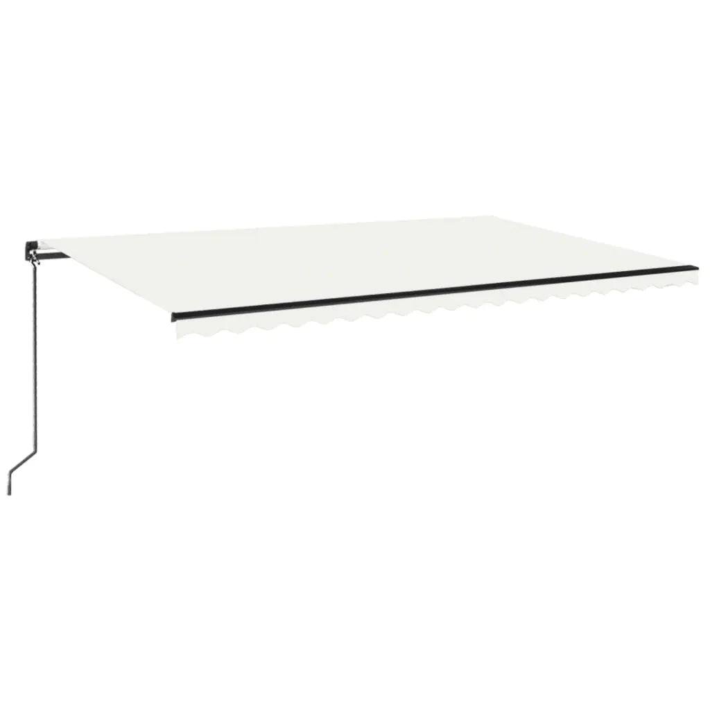 Tenda da Sole Retrattile Manuale LED 500x350 cm Crema cod mxl 54696