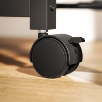 Carrello Porta Stampante a 4 Livelli 55x37.5x100 cm con Prese di Corrente Telaio in Metallo Marrone