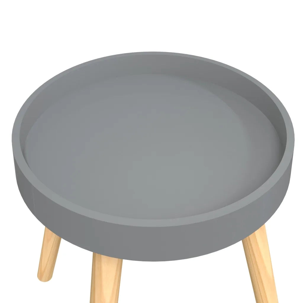 Tavolino Grigio 38x38x40cm Legno Multistrato e Massello di Pino cod mxl 16729