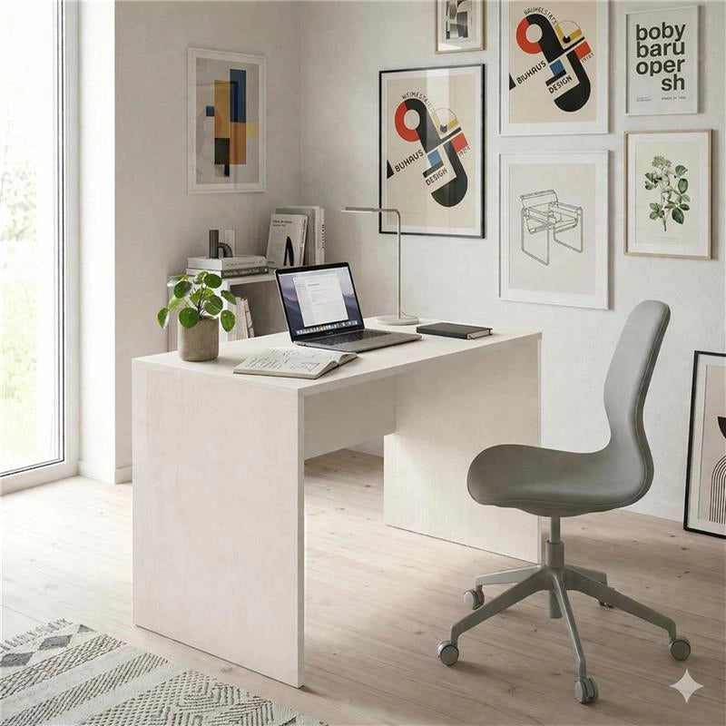SCRIVANIA RETTANGOLARE MODERNA PER CAMERA DIMENSIONI 76X120X69 CM, COLORE OSSIDO BIANCO