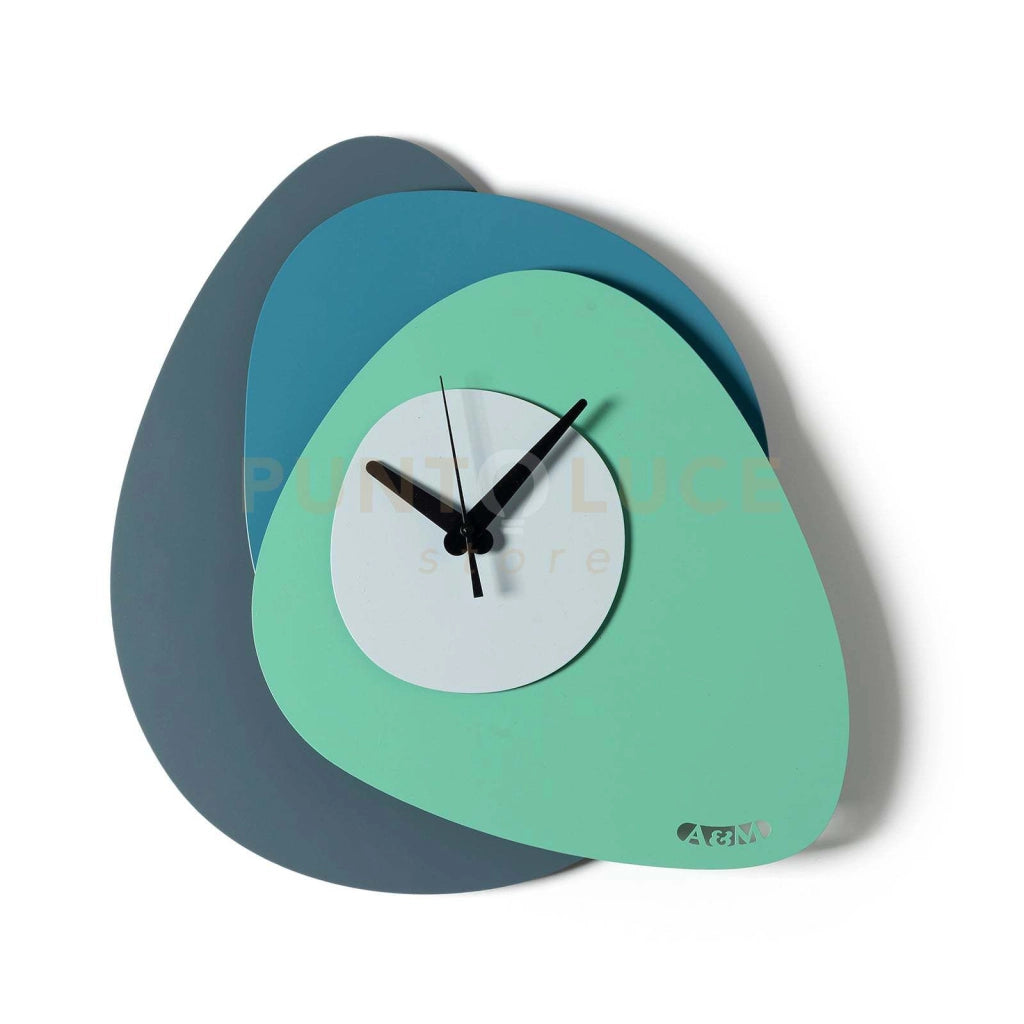 Orologio di design minimal Grease Petrolio,blu oltremare,verde acqua,cenere