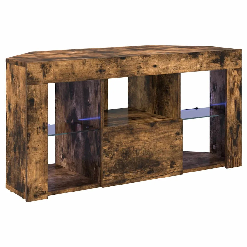 Mobile TV LED Angolare Rovere fumé 100 x 40 x 50 cm 889800