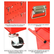 CARRELLO PORTAUTENSILI 6 cassetti con ruote frenate, acciaio rosso