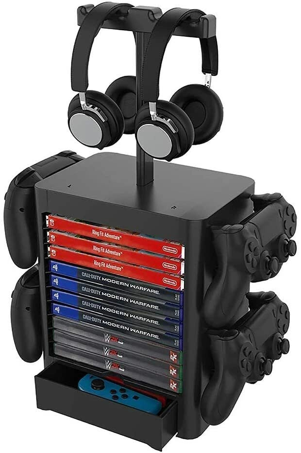 Torre porta giochi PS4 PS5 XBOX CD cuffie joystick HD3450
