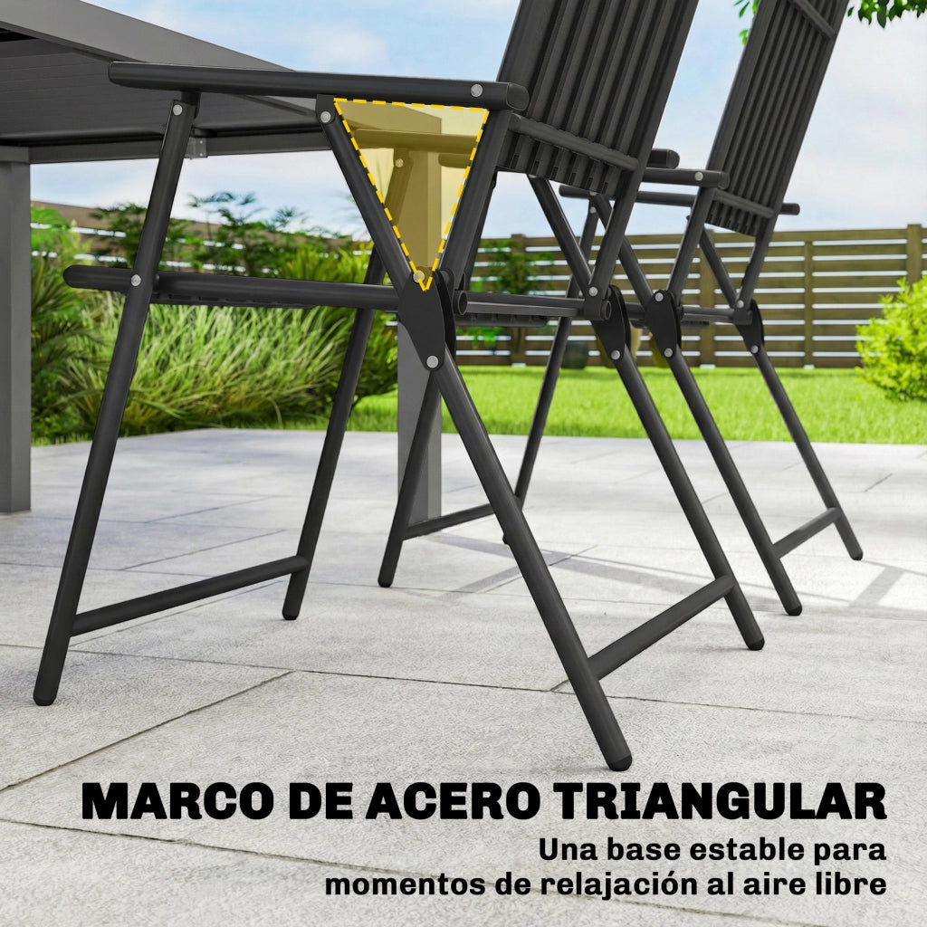 Sedie da giardino pieghevoli ¨C zephmum ¨C nere, metallo, 55x63x93 cm