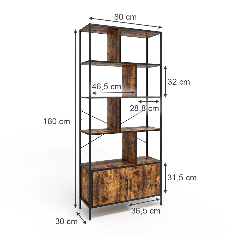 Vicco Divisorio per ambienti Rovere rustico 80 x 180 cm con 2 porte
