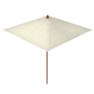 Ombrellone da Giardino Quadrato 3,5x3,5m Palo in Legno Ecrù