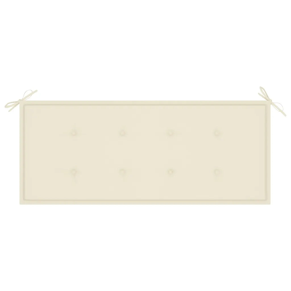 Panca Batavia con Cuscino Crema 120 cm Massello di Teak
