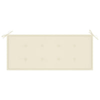 Panca Batavia con Cuscino Crema 120 cm Massello di Teak