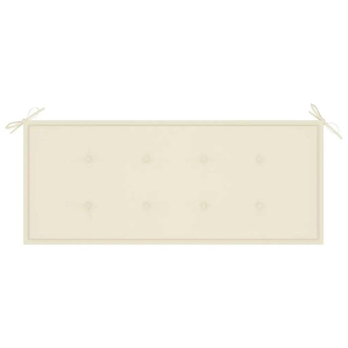 Panca Batavia con Cuscino Crema 120 cm Massello di Teak