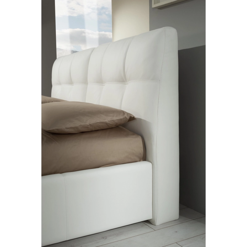 Letto matrimoniale con contenitore Melia bianco