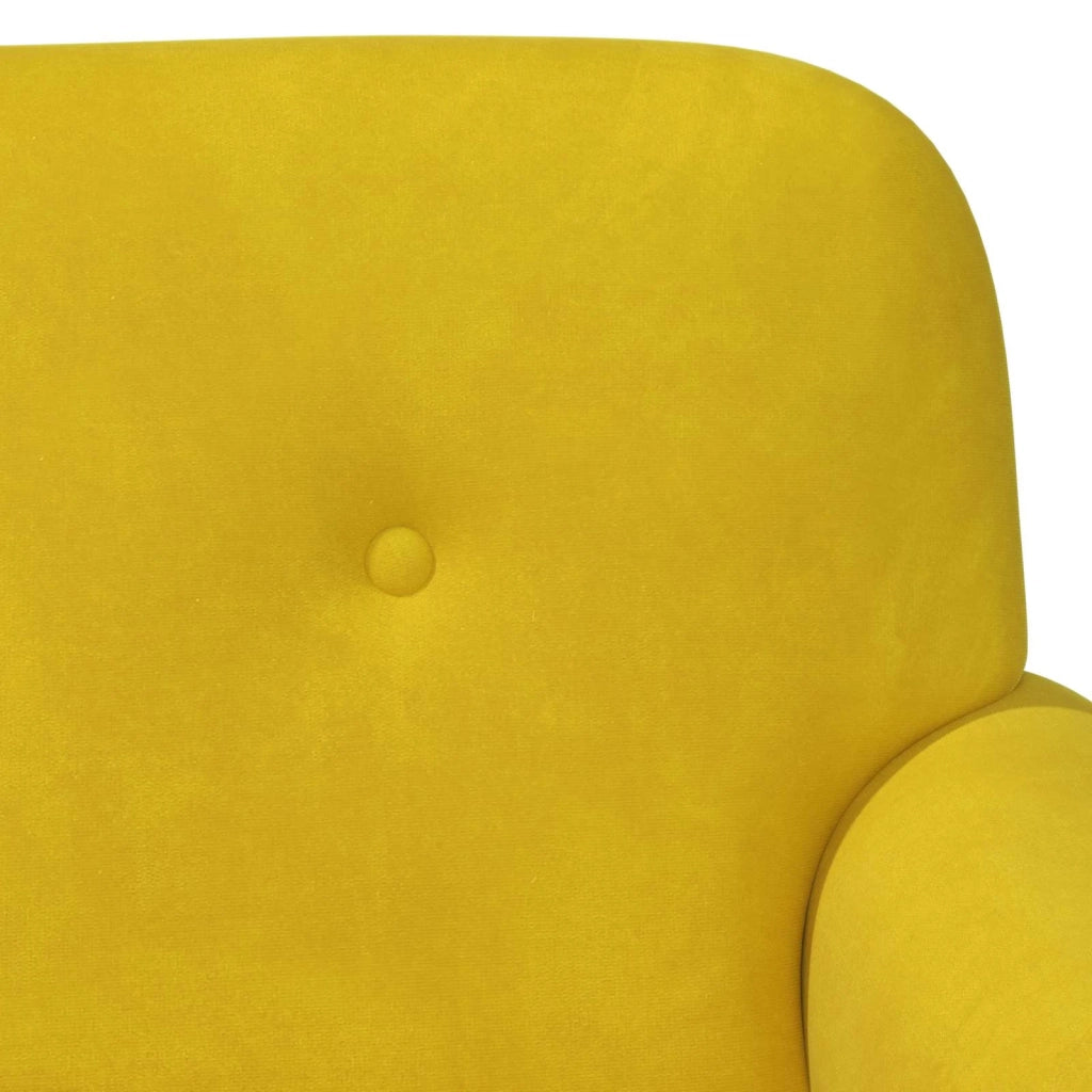 Loveseat con bottoni imbottiti Giallo 120 x 66 x 78 cm Velluto 42041835