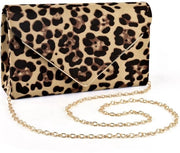 Clutch per matrimonio, borsa serata con tasca leopardo, borsa formale per occasioni, borsa da cocktail, gala, spalla, con catena rimovibile, imitazione cinghiale
